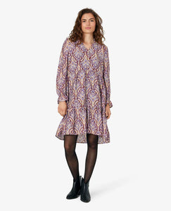 Mirabel Dress Print Purple/Beige