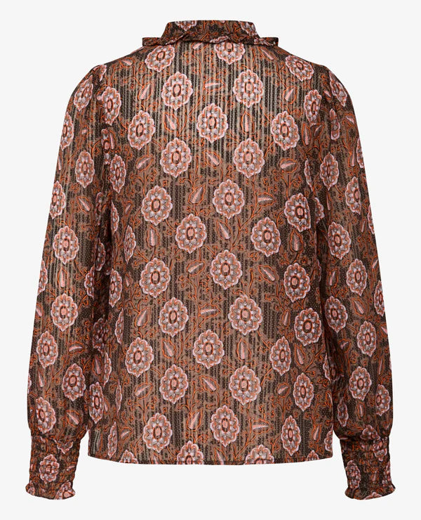 Nicoline Blouse Print Brown/Pink