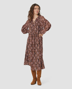 Nicoline Dress Print Brown/Pink