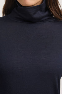 Turtle Neck Merino Tee Navy