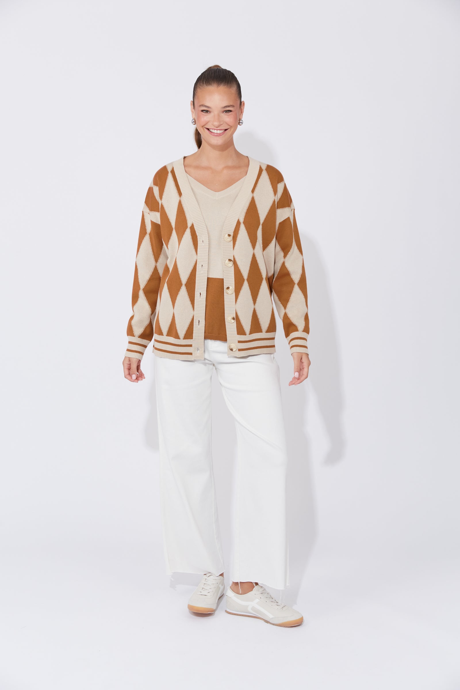 Casablanca Lurex Cardigan Sand/Dune