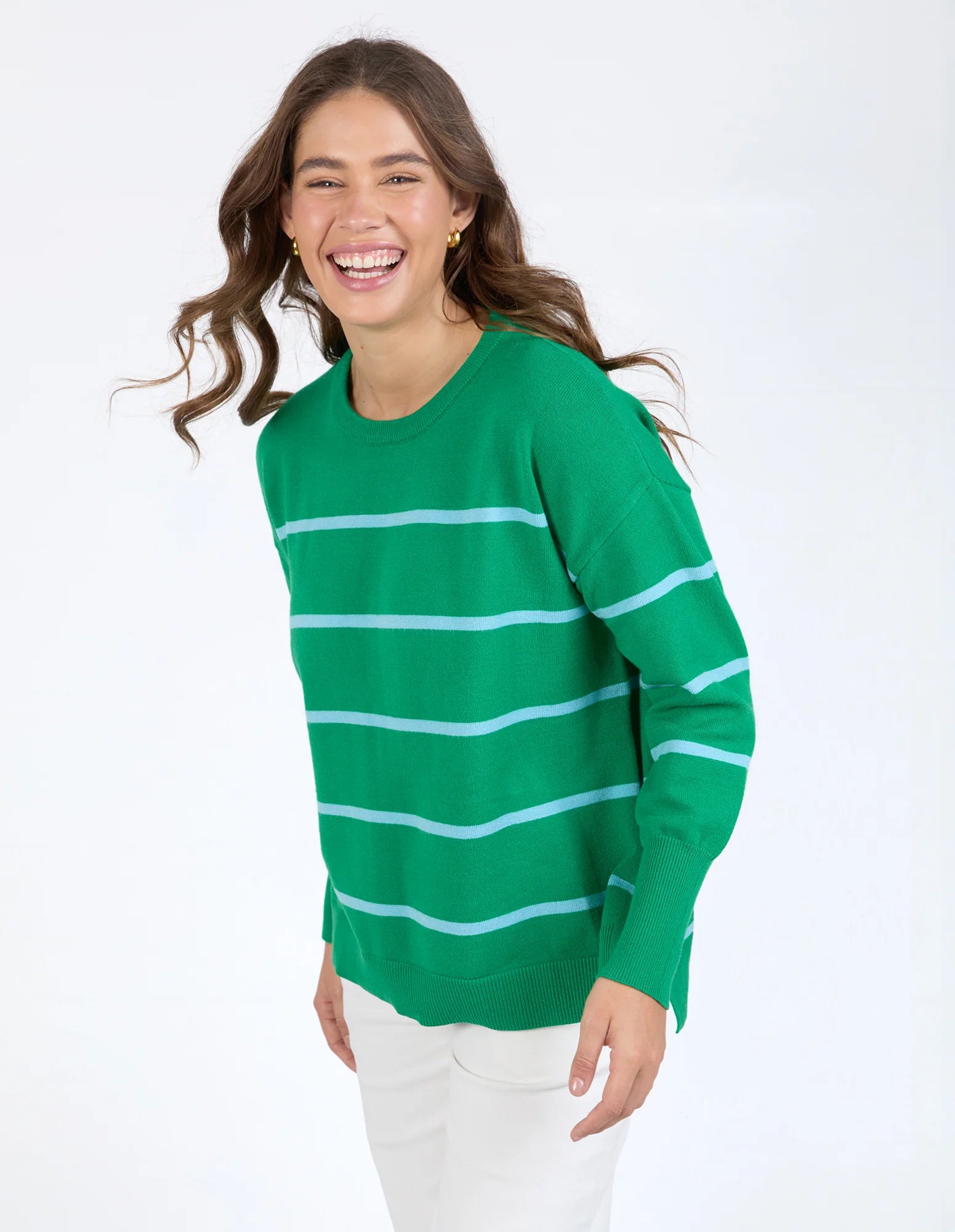 Elm | Charli Stripe Knit | Pine Green