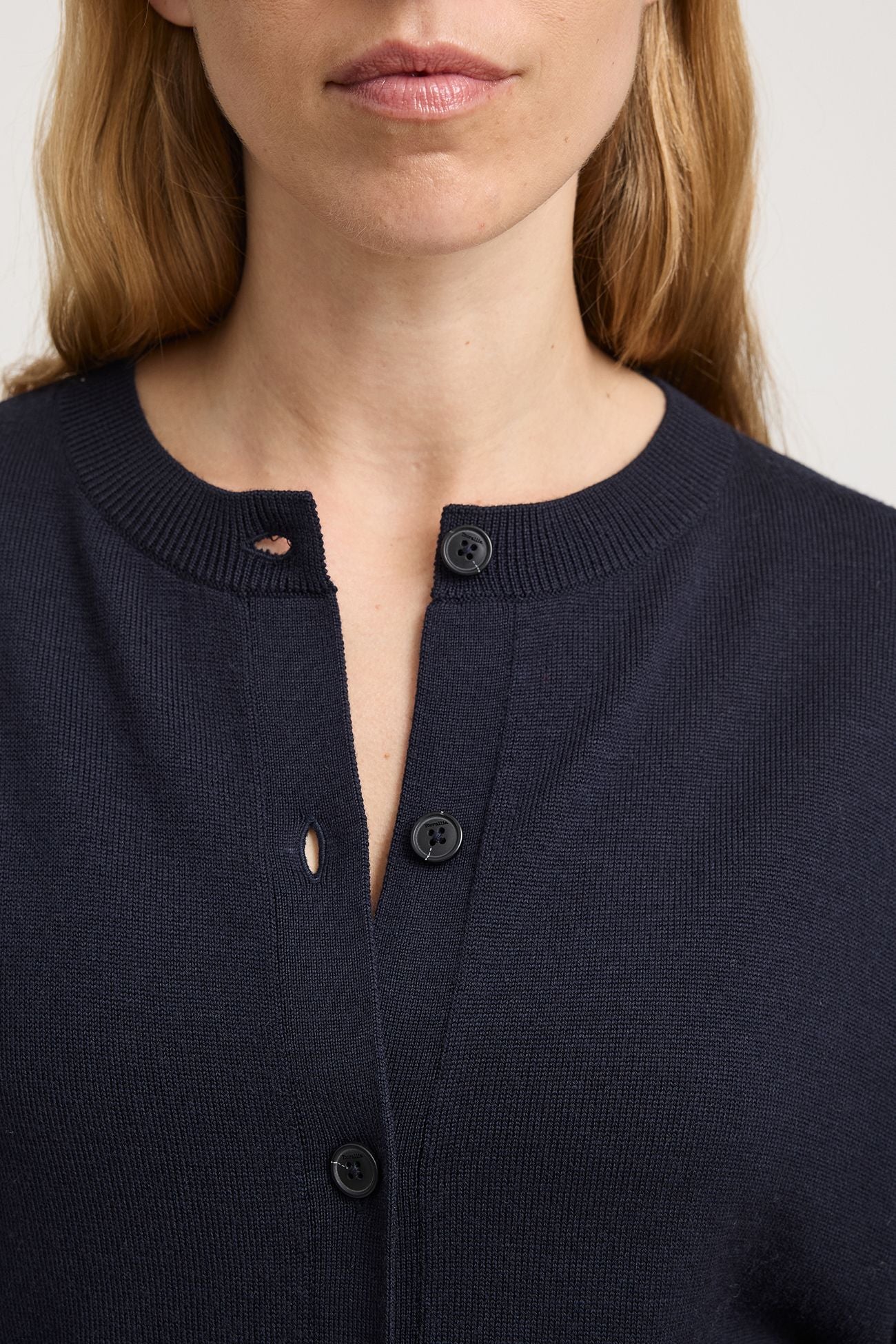 Fine Merino Cardigan French Navy