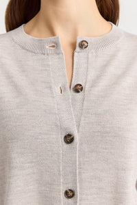 Fine Merino Cardigan Light Oak