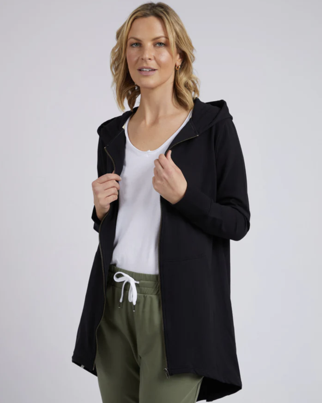 Elm | Mara Zip Hoddie | Black