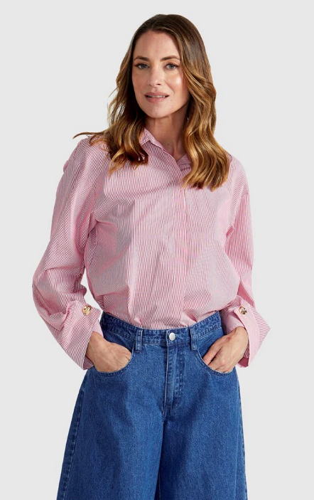 Madras Shirt - Red & White Stripe