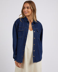 Foxwood Daisy Overshirt Dark Blue Denim
