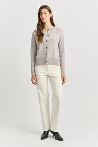 Fine Merino Cardigan Light Oak