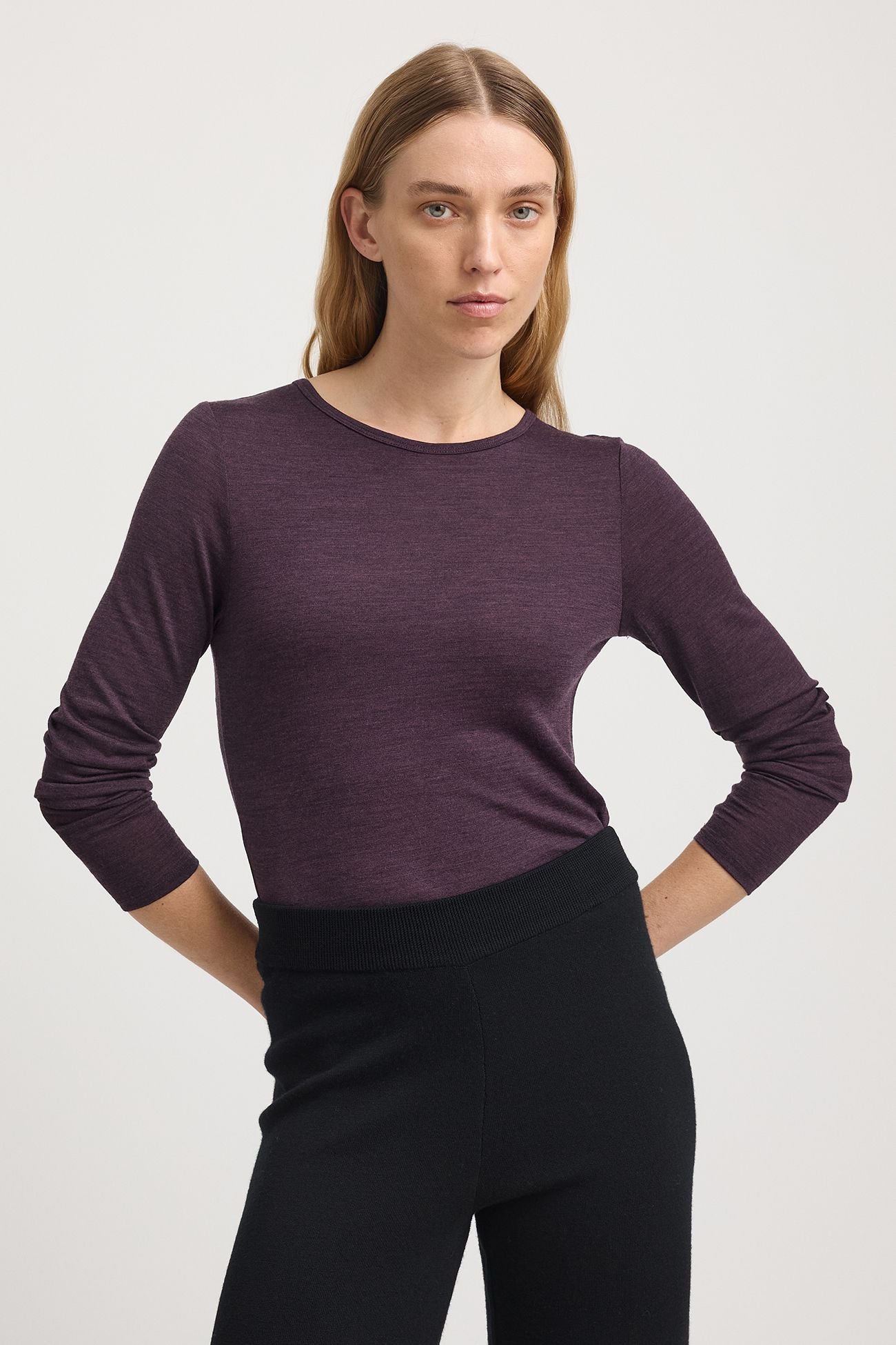 Merino Crew Neck Long Sleeve Tee  Sumak